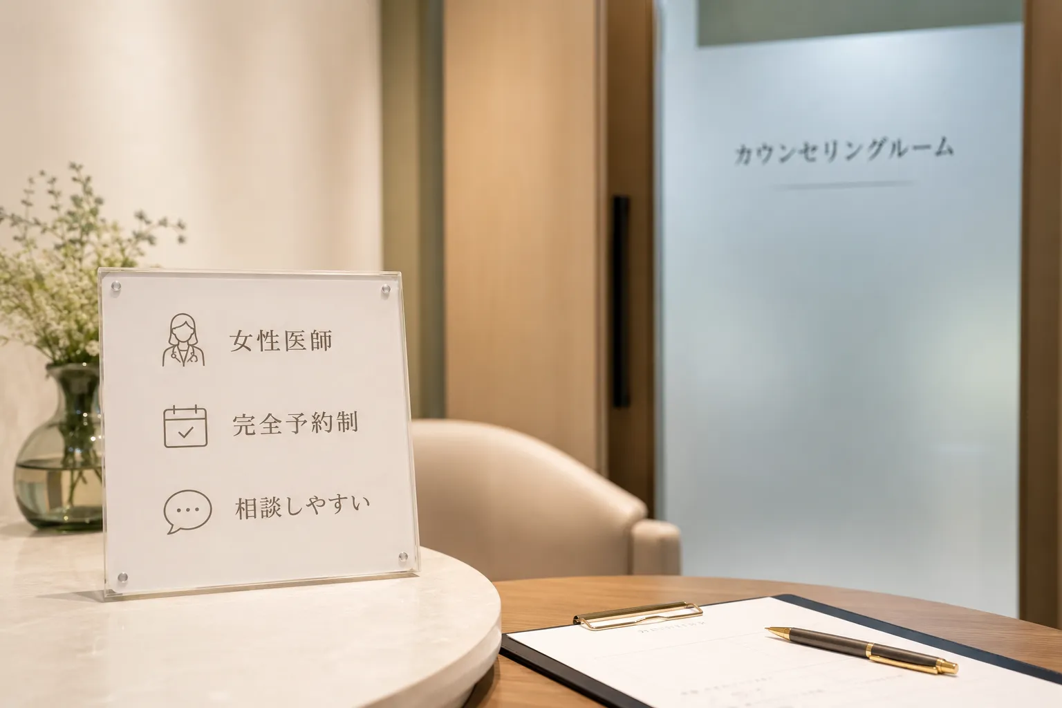 女性医師・完全予約制で相談しやすい