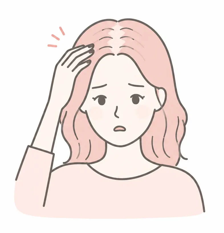 分け目が目立ってきた