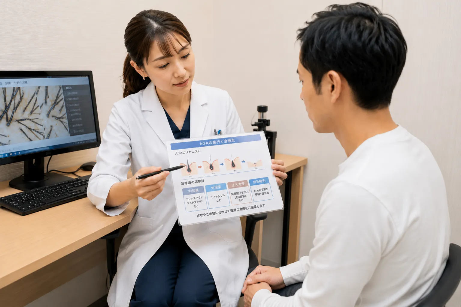 医師が治療プランを説明する様子